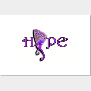 Purple Ribbon Cure Lupus Awareness Butterfly Hope Gifts Posters and Art